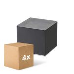 Confezione Multipack 4x D'Lite Luce Da Parete  Elingen Solar Nero Up & Down - 830 Luce Calda -  | IP54 - Sensore Di Movimento