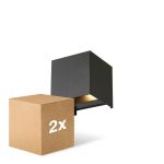 Pacco doppio D'Lite Luce Da Parete Elingen Aluminium Nero 4.9W 480lm - 830 Luce Calda -  | IP65