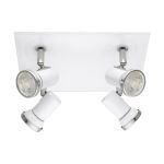 Eglo Luce da soffitto Tamara 1 Acciaio Bianca Cromo 4x2.8W 4x250lm - 830 Luce Calda -  | IP44 - Incl. 4x GU10