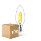 Confezione Multipack 10x Philips MASTER LED E14 Candela Filamento Chiara 3.4W 470lm - 922-927 Dim To Warm | Miglior Resa Cromatica - Dimmerabile - Sostitutiva 40W